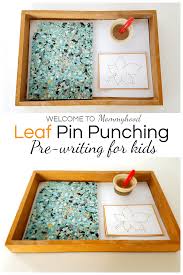 Montessori Fall Activities Leaf Pin Punching Hands On Learning Autumn Activities Montessori Activities Kids Learning Activities