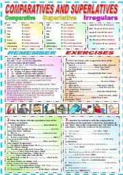 Comparison contrast topics and lesson plan(model:comparisons. English Exercises Comparative Superlative
