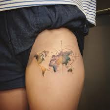 inktalktattoostudio 世界地圖 幾何 蓋疤 墨言 墨言刺青 墨言tattoostudio inktalktattoostudio tainan 台南 watercolor tattoo tattoo studio tattoos