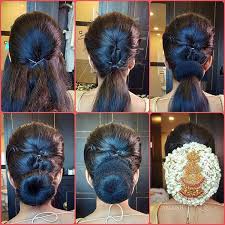 Here S A Step By Step Pictorial On How We Created The Gorgeous Jasmine Galore Bun 1 Tease The Crown Hair Styles Hair Style On Saree Bridal Hair Buns