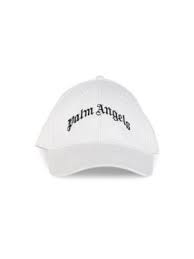 palm angels arch logo baseball cap in ecru black modesens