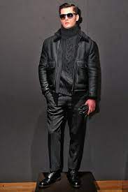Casual Style Leather Jacket Knit Turtleneck And Slacks Gieves Hawkes F W 14 15 London Leather Jacket Mens Fall Casual Style
