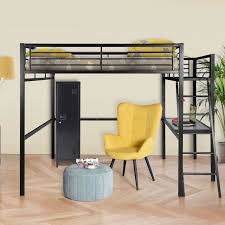 Table basse design rectangulaire avec étagères en noir et blanc fabrication française riston. Meubles Cosy Lit Mezzanine Adulte En Noir Metal Laque Epoxy Avec Bureau Sommier A Lattes 140x190cm Matelas Non Inclus Cdiscount Maison