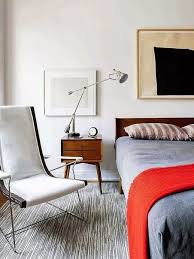 Laconic Mid Century Modern Bedroom With A Catchy Thin Chair Modern Bedroom Furniture Mid Century Modern Bedroom Design Mid Century Modern Bedroom