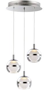 Get free shipping on qualified pendant, clear globes & shades or buy online pick up in store today in the lighting department. Et2 E24593 93pc Polished Chrome Swank 12 Wide Led 3 Light Pendant With Acrylic Globe Shades Lightingdirect Com