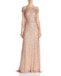 Adrianna Papell Off The Shoulder Sequined Gown Women Bloomingdale S Pink Evening Gowns Beaded Evening Gowns Beaded Gown