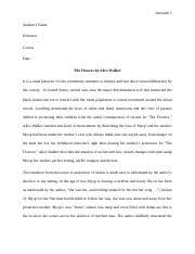 Alice walker born 1944 a humble start alice walker, one of america's most distinguished authors, comes from humble beginnings. Analyzing Flowers By Alice Walker Pdf Running Head Analyzing An Essay 1 Analysis Of U201cflowers U201d By Alice Walker Eugeniu Cuznetov Santa Course Hero