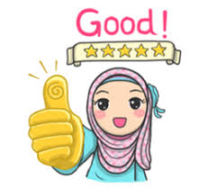  Flower Hijab 2 Line Stiker Kreator Stiker Kartun Gambar Lucu