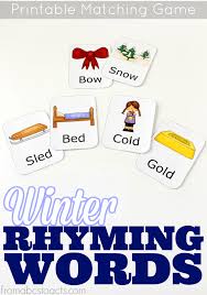 Awesome rhyming activities, games, and ideas for preschoolers! Printable Winter Rhyming Match Up From Abcs To Acts