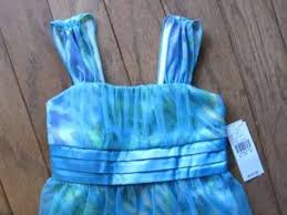 Girls Blue Floral Dress Party Glitter Mesh Slip Iz Byer Size