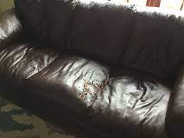 Remove the old leather from the sofa. How To Reupholster Leather Sofa With Severe Peeling Of Leather Surface Hometalk