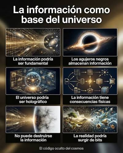 Tal vez el universo no esté hecho de materia. Tal vez esté hecho de  información. Bits, estados, datos que construyen el espacio, el tiempo y la  energía. Nada se pierde. Nada se