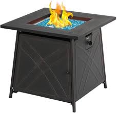 Dawoo fire pit with bbq grill shelf,barbecue brazier,table brazier garden patio heater/bbq/ice pit with waterproof cover (3 in 1fire pit table & grill) (square) 4.5 out of 5 stars 1,417 £89.99 £ 89. Amazon Com Bali Outdoors Firepit Lp Gas Fireplace 28 Square Table 50 000btu Fire Pit Black Patio Lawn Garden