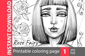 Download random coloring sheets for free. Rose Fairy Coloring Page Graphic By Natalimyastore Creative Fabrica