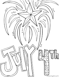 You can easily print or download them at your convenience. July 4th With Fireworks Coloring Page Coloringall