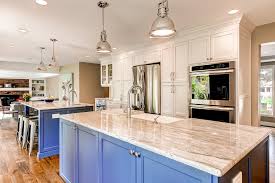 Now it's time to select your. White Kitchen With Custom Blue Island Transitional Kitchen Raleigh By Ultracraft Cabinetry Houzz