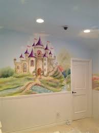 A women princess castle loft bunk bed. Princess Castle Playroom Afk Murals Galleries Hand Painted Custom Mural Afk Furniture