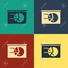 Color Board With Graph Chart Icon Isolated On Color Background