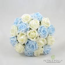 Beau blue is a light tone of baby blue. Baby Blue Ivory Foam Rose Bridesmaids Posy With Pearl Loops