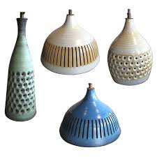 Four Mid Century Ceramic Pendant Lights 1stdibs Com Ceramic Pendant Light Ceramic Light Mid Century Ceramics
