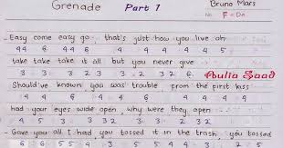 Not angka set fire to the rainby. Not Angka Lagu Bruno Mars Grenade