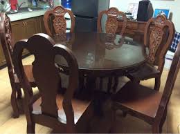 6 Seater Round Dining Table Chairs Set Home Furniture Furniture Fixtures Tables Chairs On Carousell