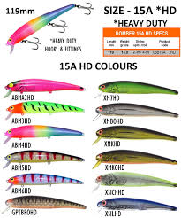 australian bomber barra hd long a color chart bass fishing