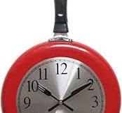 Wall Clock, 10 inch Metal Frying Pan Kitchen Wall Clock Home Decor -  Kitchen Themed Unique Wall Clock with a Screwdriver (Red)