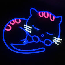 Sculpt neon signs in usa specializes in beautiful custom neon light up signs including wedding & party neon signs. 2021 Blue Cat Sign Led Neon Lights Bedroom Ktv Wall Decoration Public Places 12 V Super Bright From Buyuexinxi 91 4 Dhgate Com