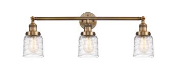 Innovations Lighting Bell 3 Light 30" Bath Vanity Light Deco Swirl/Satin  Gold