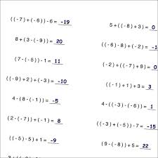 math worksheets addition and subtraction negative numbers worksheet negative numbers math fact worksheets