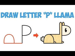 Today I Ll Show You How To Draw A Cute Cartoon Llama Or Alpaca From Letter P Shapes With This Drawing Pictures For Kids Cute Drawings Easy Drawings For Kids