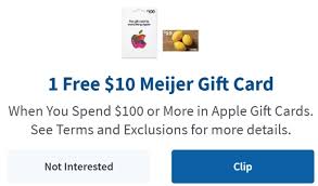 We offer food gift cards for steakhouses and fine dining, bbq and burger joints, popular coffee shops, ice cream parlors, and more! Expired Meijer Buy 100 Apple Gift Card Get 10 Meijer Gift Card Free Ends 6 19 21 Gc Galore