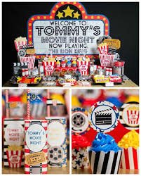 Don't forget hollywood party favors like sunglasses, sequin bow ties, and glitter top hats! Movie Night Birthday Party Movie Night Birthday Party Movie Themed Party Birthday Party Themes