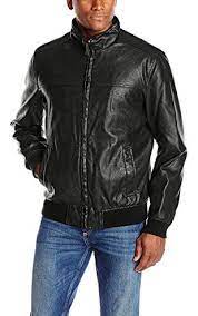 Tommy Hilfiger Men S Faux Leather Stand Collar Bomber Jacket Black Medium Tommy Hilfiger Faux Leather Bomber Jacket Jackets Men Fashion Faux Leather Bomber
