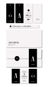 Black And White Brand Identity Anna Amelie Corporate Identity Design Graphic Design Branding Graphic Design Collection
