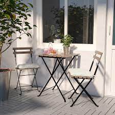 Table ikea chez salon basse de exterieur srdcxtqobh. Tarno Table 2 Chaises Exterieur Noir Teinte Brun Clair Ikea