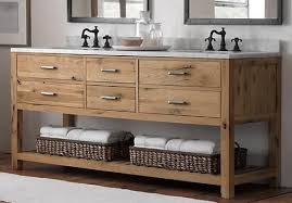 A wooden, floating vanity makes this bathroom appear much larger by opening up the floor space. Buy Weathered Wood Bathroom Vanities For A Cottage Style Bathroom Wood Bathroom Vanity Reclaimed Wood Bathroom Vanity Wood Bathroom