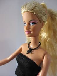 Why black barbie hair ain't finish tho? Barbie Doll Blonde Long Hair New Black Dress Blue High Heels Necklace Barbie Long Blonde Hair Blue High Heels Blue Dresses