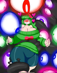 Rule 34 - Big Breasts Blush Breasts Breasts Bigger Than Head Denizen1414  Green Hair Heart Heart-shaped Pupils Huge Breasts Looking Down Pink Eyes  Sweater Thick Thighs Vannamelon Vannamelon (copyright) Wide Hips | 8891946