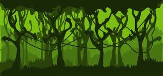 خلفية الأشجار الخضراء في ناقلات الغابة In 2021 Blue Sky Background Cartoon Trees Background Images
