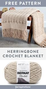 Free Herringbone Crochet Blanket Pattern Using Bernat Blanket Yarn Slipping Stitches N In 2020 Blanket Knitting Patterns Crochet Knit Blanket Crochet Blanket Patterns