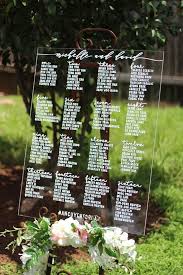 Custom Acrylic Seating Chart Sign Clear Wedding Bridal