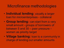 An organization that provides microfinance, usually in developing countries krishna is ceo at a microfinance institution in bangalore that makes loans to poor women. Lending Methodologies In The Mfi Sector S Silverman Books Blog Writer