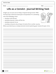 This is a shopping worksheet for elementary learners. Life As A Convict Journal Writing Task Adobe Reader 338570