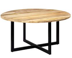 home table ronde industrielle bois de manguier et fer noir tuly 150 lestendances fr table ronde bois table ronde industrielle ronds en bois