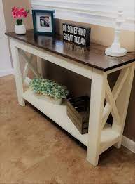 Farmhouse Entry Table Entry Table Sofa Table Cross End Etsy In 2021 Farmhouse Entry Table Rustic Entry Table Entryway Table Decor