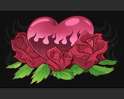 How To Draw Hearts And Roses Step By Step Drawing Guide By Dawn Dragoart Com