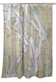 Wa Puget Sound Northern Wa Nautical Chart Shower Curtain