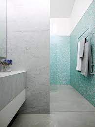 Crystal silver color glass mosaic tiles for bathroom shower tiles square pattern blue kitchen backsplash home improvement. The Pavilion House Arent Pyke Glass Mosaic Bathroom Australian Interior Design Mosaic Bathroom